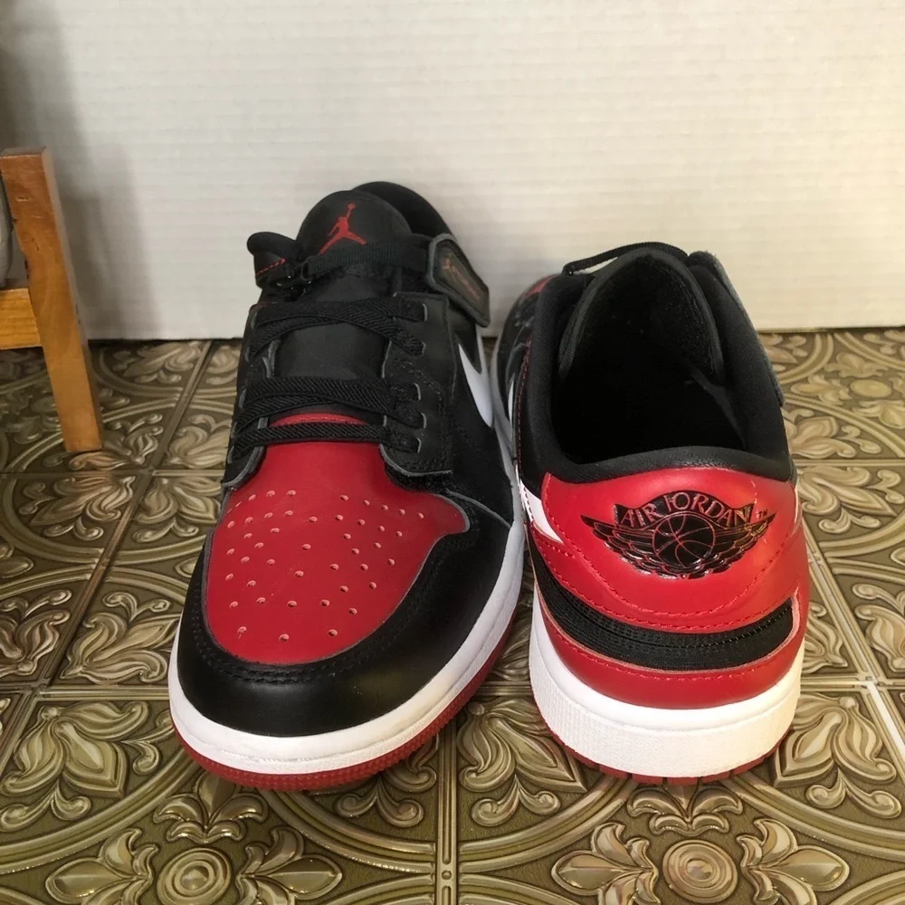 NIKE AIR JORDAN 1 LOW FLYEASE (GS) Jordan Black and Red Sneakers Men’s size 8